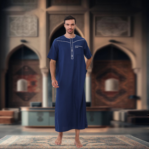 Nouveautés 2026 : <span class=keywords><strong>Djellaba</strong></span> marocaine de luxe pour homme, brodée, à manches courtes, avec poches, robe musulmane pour usage quotidien et Aïd - Product Image 4