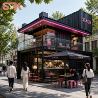 Maison conteneur moderne en acier coloré pour salon de thé, café, ou stand de restauration rapide – Maison mobile créative en conteneur