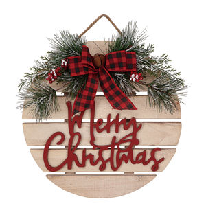 Segno di benvenuto decorazioni per la porta di natale per le vacanze decorazioni per la casa con buon natale ornamenti 85% MDF 15% poliestere - Product Image 2