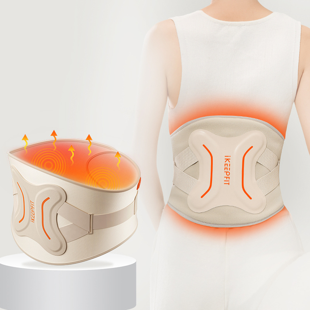 Therapy Pain Relief Heating Belt Abdomen and Waist Back Support Massager Device Lumbar Heated Vibration Massage Belt