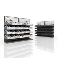 Présentoir en tissu multi-niveaux sur roulettes pour tapisserie, étagère de vente au détail pour magasin de tapis