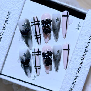 Alto nivel Cyber Red Nail Art Cool Cartoon Style Millennium Y2K Hand Armor Sweet Dream Hunting Finish Finger Application - Product Image 6