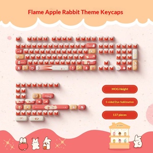 Akko Bunny pour kit de touches de clavier, thème clavier mécanique, 137 pièces, DIY, sublimation, ensemble complet, prise en charge multilingue, fabriqué en Chine - Product Image 1