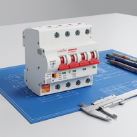 Disjoncteur WiFi Tuya à commande vocale 4 pôles MCB 110KV/230KV 16A à 125A, contrôle à distance Google Home, Li PA66
