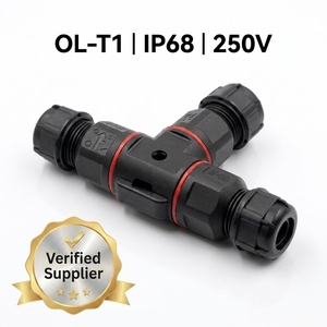 Connecteur circulaire OL-T1 IP68 étanche de type T 16A 250V, répartiteur de puissance à 3 voies pour éclairage LED extérieur et branchement de <span class=keywords><strong>jardin</strong></span> - Product Image 1