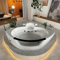 Baignoire à remous avec double coussin de massage COMO E-37 Garantie de 5 ans Contrôle électronique autonome LED sept couleurs