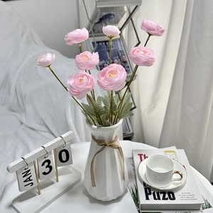 ดอกไม้ประดิษฐ์แบบ 4 หัว รูปดอกบัว ผ้าไหม สำหรับตกแต่งบ้าน ตกแต่งโต๊ะทำงาน ใช้เป็นพร็อพถ่ายภาพงานแต่งงาน ตกแต่งวันหยุด - Product Image 2