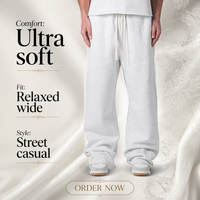 Pantalon de survêtement ample et confortable, écologique, uni, pour hommes et femmes, en tissu épais avec logo