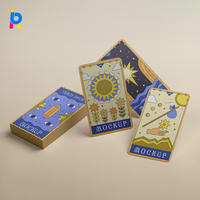 Cartes de tarot de luxe personnalisées en papier écologique spécial pour la lecture astrologique, avec dorure argentée, vente en gros en vrac directement du fabricant