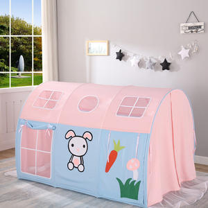 От 4 до 6 лет детская кровать палатка Крытый игровой дом мальчик девочка замок двухъярусная кровать синий и розовый игрушечный тент - Product Image 4