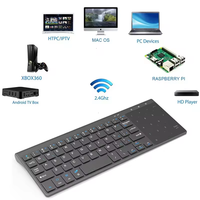 Keyboard Nirkabel Mini 2.4GHz Keyboard Ultra Tipis Portabel dengan Touchpad Sensitif Kompatibel dengan IOS Android Komputer TV Box