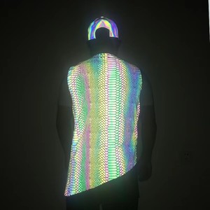 <span class=keywords><strong>Custom</strong></span> cool estilo cobra <span class=keywords><strong>python</strong></span> pele impressão padrão 7 cores reflexivo assimétrico design estágio desempenho colete roupas terno - Product Image 3