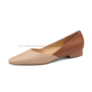 Chaussures plates pour femmes de haute qualité, nouvelle couleur assortie, petit talon carré, style français - Product Image 5