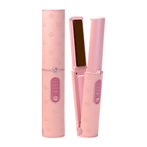 IFINE Mini <span class=keywords><strong>Brosse</strong></span> Lissante pour <span class=keywords><strong>Cheveux</strong></span> avec Écran LCD, Rechargeable par USB, Outil de Coiffage Portable pour les Voyages et l'Utilisation Domestique - Product Image 1