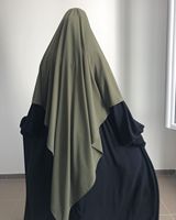 Khimar Femme Musulmane Haute Qualité Couleur Unie, Tissu Respirant Simple Couche, Style Classique et Tendance