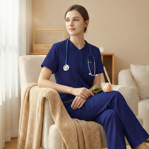 Conjuntos de Uniformes Médicos Unisex de Cuello Alto y Pierna Recta, Tela <span class=keywords><strong>El</strong></span>ástica en 4 Direcciones, Logotipo Personalizado, Marca Niaahinn - Product Image 2