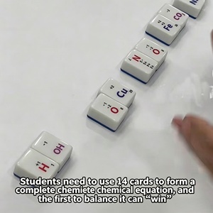 Jeu <span class=keywords><strong>de</strong></span> tuiles <span class=keywords><strong>de</strong></span> Mahjong sur le thème <span class=keywords><strong>de</strong></span> la chimie, jeu éducatif sur la table périodique, outil d'apprentissage pour l'équilibrage des équations chimiques pour les étudiants - Product Image 5
