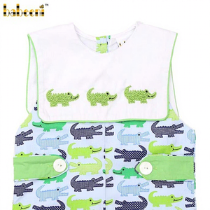 Mameluco de Bebé con Estampado de Cocodrilos, Sin Mangas, 100% Algodón, Certificado OEKO-TEX, Diseño Nuevo de Primavera, con Botones a Presión, ODM - Product Image 1