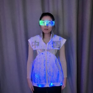 Barra de tela luminosa de fibra óptica de alta densidad, accesorio de Ambiente de <span class=keywords><strong>licor</strong></span> KTV, chaleco luminoso LED para personal masculino y femenino - Product Image 2