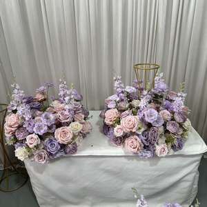 Centro de Mesa de Flores Artificiales de 60 cm, Color Rosa Púrpura, Personalizable, Artesanía Precisa, para Decoración de Mesa de Boda o Banquete - Product Image 2