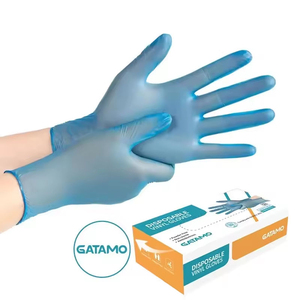 Gants en <span class=keywords><strong>vinyle</strong></span> bleus jetables sans poudre SV012 pour usage domestique et alimentaire - Product Image 1