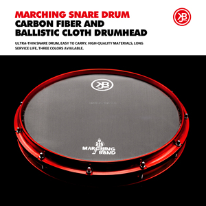 Drum Snare Profesional Beatello JBK 14-Inci untuk Marching Band, Drumhead Serat Karbon dan Kain Balistik untuk Penampil - Product Image 3