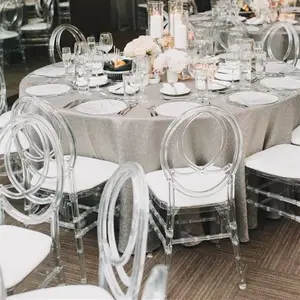 명확한 아크릴 수정같은 수지 사건 티파니 Chiavari 의자 결혼식과 연회를 위한 투명한 플라스틱 식사 의자