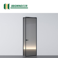 Lukliving Portes battantes de cuisine commerciale Portes battantes à cadre en verre en aluminium