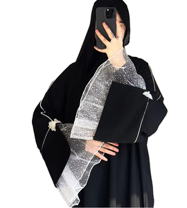 Nuevo Vestido Musulmán Mexizo para Ramadán, Talla Grande, Elegante, de Encaje Nida Negro, Abaya Cerrada, Transpirable, Estilo Dubái - Product Image 1