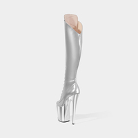 Bottes à plateforme imperméables à talon haut de 20 cm/8 pouces, bout fermé, pour pole dance, strip-tease, danseuse Gogo, automne/hiver
