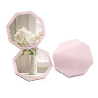 Miroir compact octogonal pliable, miroir de voyage portable double face, miroir cosmétique pour retouches, miroir publicitaire