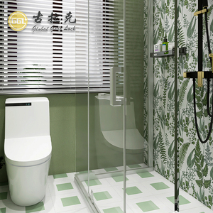 <span class=keywords><strong>Piastrelle</strong></span> Quadrate in Ceramica Moderne Bicolore Verde e Bianco per Bagno, Esterni, Hotel, Decorazione Murale, Parquet, Uso Interno - Product Image 2