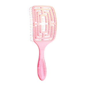 Peigne creux carré <span class=keywords><strong>rose</strong></span> couleur douce brosse de massage incurvée brosse démêlante cheveux en cristal - Product Image 4