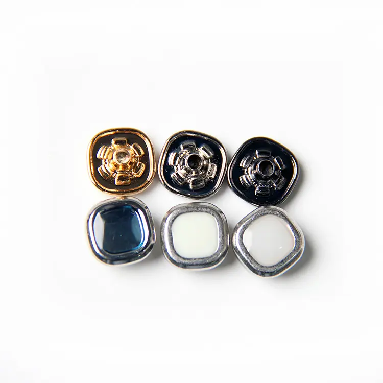 Bouton-pression de forme carrée en strass et perle cristal, 5 pièces, accessoires pour vêtement