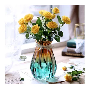 INS Стиль Домашний ежедневный Декор художественная декоративная цветная прозрачная стеклянная ваза для цветов