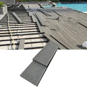 Cheap Price wood-plastic wood texture WPC hollow decking co-extrusion engineered Outdoor composite wood decking