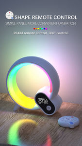 Bolong Q-Shape Wake Up Sunrise Reloj <span class=keywords><strong>despertador</strong></span> Lámpara de mesa Máquina de luz de sonido inteligente Luz de ambiente para habitación de niños - Product Image 5