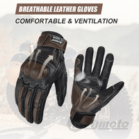 Gants de moto en cuir vintage marron pour hommes, compatibles écran tactile, pour motocross, course moto, motard, tailles M-XXL