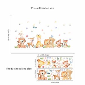 Dibujos animados Tigre León ciervo mono oso papel tapiz extraíble autoadhesivo pegatina de pared <span class=keywords><strong>para</strong></span> habitación de niños ambiente de jardín de infantes - Product Image 5