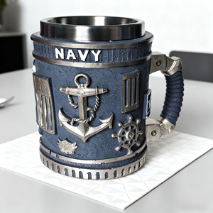 Taza de Resina 3D Militar con Diseño de Ancla Naval, Taza Aislada para Bebidas, Regalo - Product Image 1