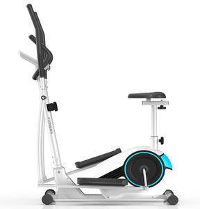 <span class=keywords><strong>Elliptique</strong></span> manuel magnétique 2-en-1 avec siège et vélo d'exercice, 8 niveaux de résistance, écran LCD, pliable, usage commercial - Product Image 3