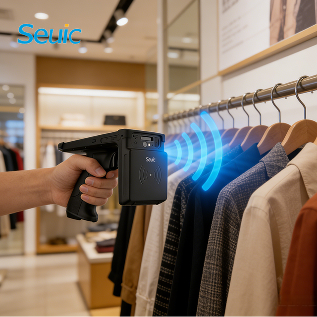 Industrial Barcode Scanner Data Collector Long Range Handheld UHF RFID Reader Android PDA Rugged