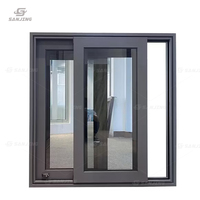 Ventanas corredizas de aluminio con marco Delgado moderno para patio, vista panorámica, fácil de limpiar para sala de estar, ventanas corredizas