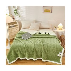 Manta de <span class=keywords><strong>cama</strong></span> de doble cara Cordero Cachemira polar mantas a cuadros <span class=keywords><strong>invierno</strong></span> cálido tiro sofá cubierta <span class=keywords><strong>colcha</strong></span> - Product Image 1