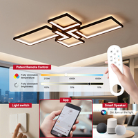 Vente en gros de lampes de plafond LED modernes de style nordique pour salon, avec couvercle en acrylique, variateur de lumière tricolore, éclairage de plafond intelligent