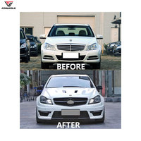 Nouveau Kit Carrosserie AMG C63 pour Mercedes-Benz Classe C W204 11-14, Pare-chocs Avant & Arrière, Accessoires Auto avec Clips Inclus