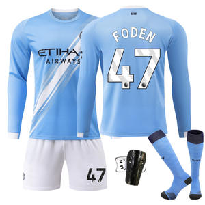 Conjunto de Manga Larga Otoñal del Manchester City, Camiseta 9 Harlan, 47 Forden, Deportes para Adultos, Fútbol, 100% Fibra de Poliéster - Product Image 4