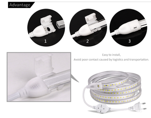 Chất Lượng Cao AC 110V 220V <span class=keywords><strong>LED</strong></span> Strip Lights 2835SMD 120LEDs/M Linh Hoạt Đèn Ngoài Trời Không Thấm Nước <span class=keywords><strong>LED</strong></span> <span class=keywords><strong>Tape</strong></span> Với EU/US Cắm Điện - Product Image 6