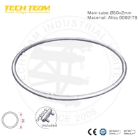 Poteau simple TRUSS BOO-S en alliage d'aluminium 6082-T6, argenté, 50x2mm, certifié TUV CE, pour utilisation en exposition