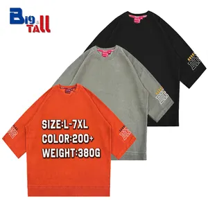 High Street Fashion design oversized tshirt hip hop odm oem tichort for men Large size drop shoulder t-shirts Big and Tall